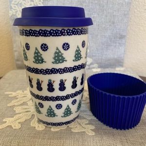 Polish Pottery Travel Mug Tumbler NEW